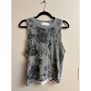 IRO Jeans Womens Distressed Sleeveless Pullover Tank Top Gray Size XS
